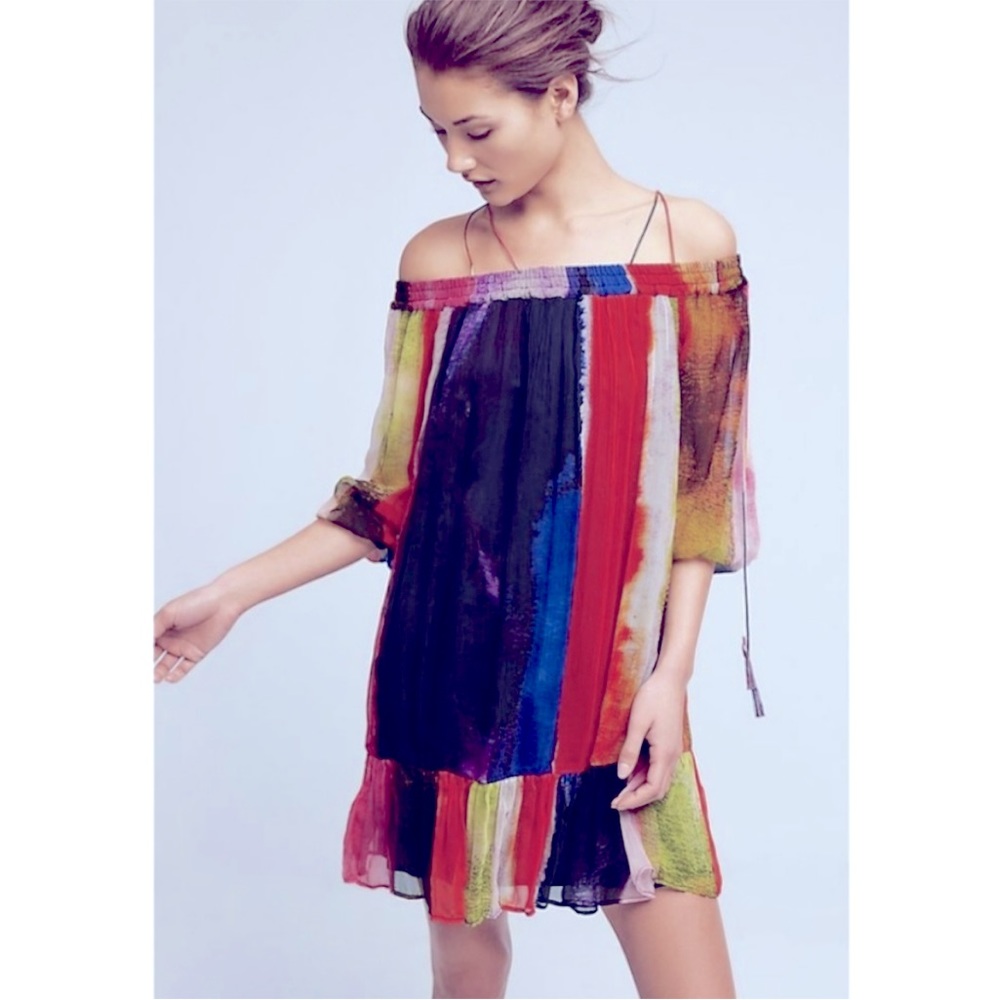 Anthropologie Floreat Zora Off the Shoulder Tunic Dress. Women’s size Small